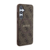 Guess 4G Collection Cuir Logo Métal MagSafe - Étui Samsung Galaxy S24 (marron)