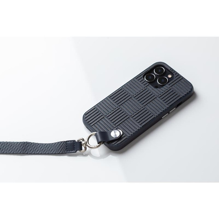 Moshi Altra - Pouzdro s odnímatelnou šňůrkou na iPhone 13 Pro (antibakteriální NanoShield™) (modré)