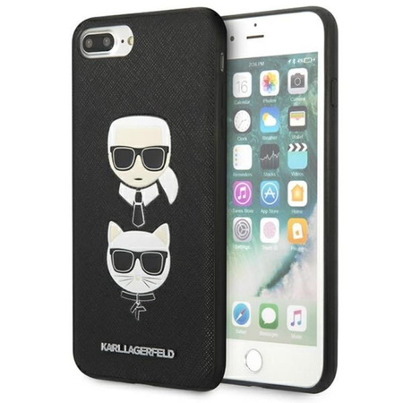 Karl Lagerfeld Saffiano Karl & Choupette Heads - iPhone 8 Plus / 7 Plus Case (black)