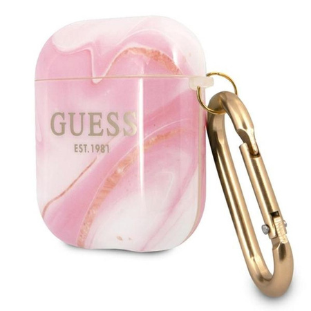 Guess Márvány Est. - Airpods tok (rózsaszín)