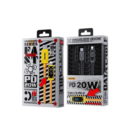 WEKOME WDC-08 Vanguard Series - USB-C na Lightning Fast Charging PD 20W 1m propojovací kabel (matný)