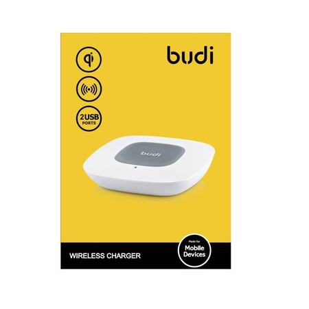 Budi - Drahtloses Qi-Ladegerät und + USB-Anschlüsse (Weiß)