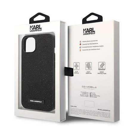 Karl Lagerfeld Glitter Plaque Logo - iPhone 14 Case (black)