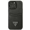 Guess Saffiano Double Card Triangle - iPhone 13 Pro tok (fekete)