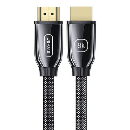 USAMS US-SJ497 - HDMI - HDMI 2.1 2m Kabel mit 8K 60 Hz / 4K 120 Hz Unterstützung (schwarz)