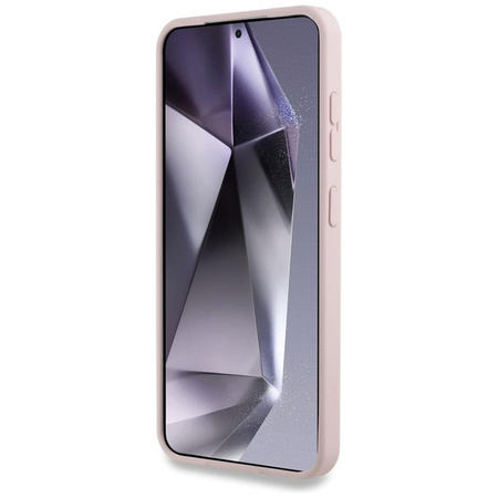 Karl Lagerfeld Silikonové pouzdro MagSafe s dvojitou hlavou a kruhem - Samsung Galaxy S25 (růžové)