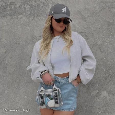 Case-Mate Micro Tote Bag - Waterproof Shoulder Bag (Silver Chrome/Clear)