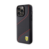 Ferrari Perforierte Wellen Metall Logo - iPhone 15 Pro Max Tasche (schwarz)