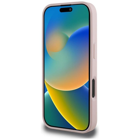Guess Hot Stamp 4G minta háromszög fém logó - tok iPhone 16 Pro (rózsaszín)