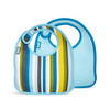 BUILT Mess Mate - 2 bavoirs pour bébé (Baby Blue Stripe)