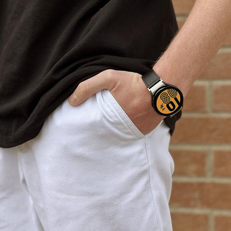 PURO Classic Leather Band – Skórzany pasek do Samsung Galaxy Watch 5 / Watch 5 Pro / Galaxy Watch 4 / Watch 4 Classic (czarny)