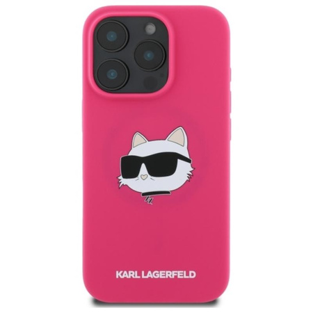 Karl Lagerfeld szilikon Choupette Head Print MagSafe - iPhone 16 Pro tok (fukszia)