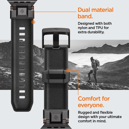 Spigen DuraPro Armor - Armband für Apple Watch 44/45/46/49 mm (Black Edition)