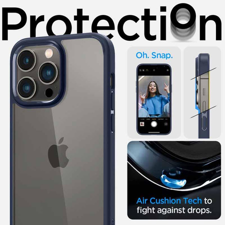 Spigen Ultra Hybrid - Coque pour iPhone 14 Pro (Bleu marine)