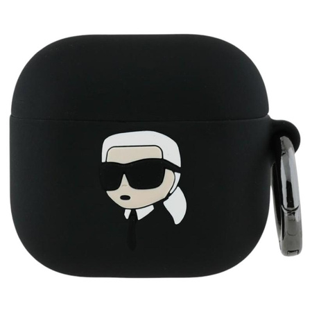 Karl Lagerfeld Silicone Karl Head 3D - Étui AirPods 4 (noir)