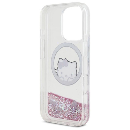 Hello Kitty Liquid Glitter Sweet Kitty Bows MagSafe - pouzdro pro iPhone 16 Pro Max (bílé)