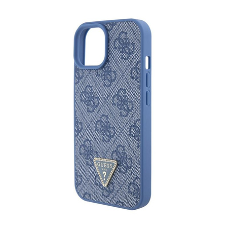 Guess Leather 4G Triangle Strass - iPhone 15 Case (blue)