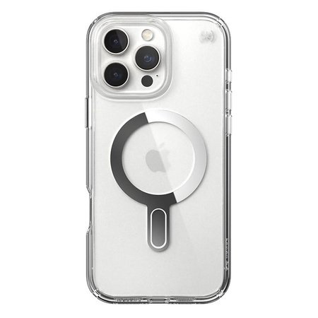 Speck Presidio Perfect-Clear ClickLock & MagSafe - iPhone 16 Pro Max Case (Clear / Chrome Finish / Serene Silver)