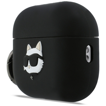 Karl Lagerfeld szilikon Choupette Head 3D - AirPods Pro 3 tok (fekete)