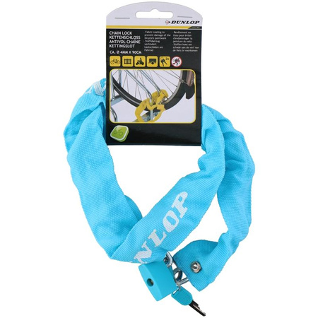 Dunlop - Lopásgátló kerékpárzár 90 cm (kék)
