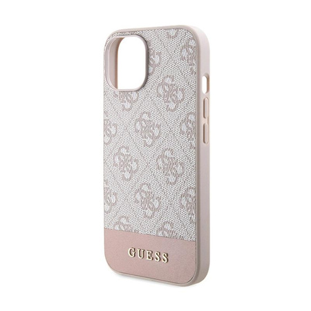 Guess 4G Bottom Stripe Collection - Coque pour iPhone 15 (rose)