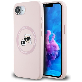 Karl Lagerfeld Silicone Karl & Choupette Heads MagSafe - Case for iPhone 16e (pink)