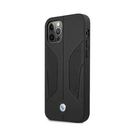 BMW Leather Perforate Sides - pouzdro pro iPhone 12 / iPhone 12 Pro (černé)