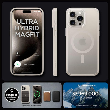 Spigen Ultra Hybrid MagSafe - pouzdro pro iPhone 15 Pro Max (Frost Natural Titanium)