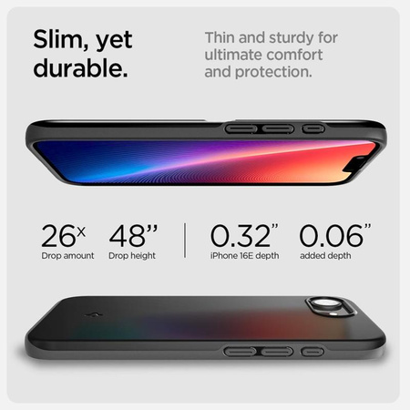 Spigen Thin Fit MagSafe - tok iPhone 16e készülékhez (fekete)