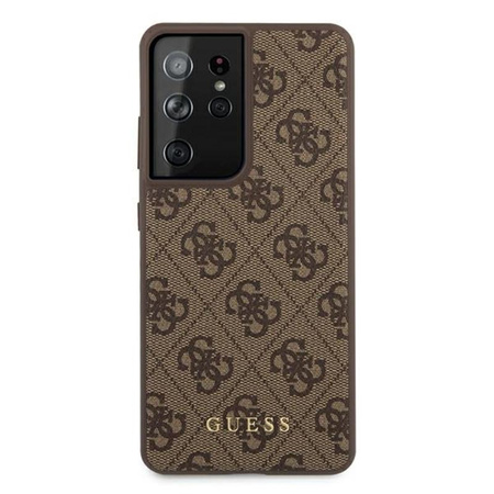 Guess 4G Metal Logo - Étui Samsung Galaxy S21 Ultra (marron)