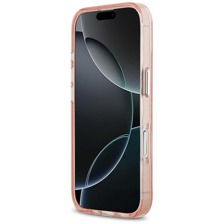 Karl Lagerfeld IML Glitter Karl & Choupette Heads Logo MagSafe - Hülle für iPhone 17 (rosa)