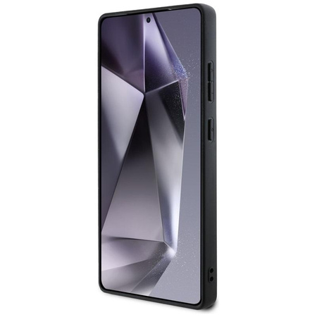 Karl Lagerfeld Bőr monogram tűs logós Choupette fej - Samsung Galaxy S25 Ultra tok (fekete)