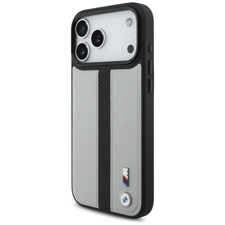 Etui do iPhone 17 Pro Max MagSafe BMW M Oryginalny Skórzany Szary Case