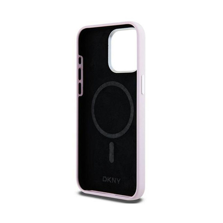 DKNY Liquid Silicone Small Metal Logo MagSafe - Hülle für iPhone 14 Pro Max (pink)