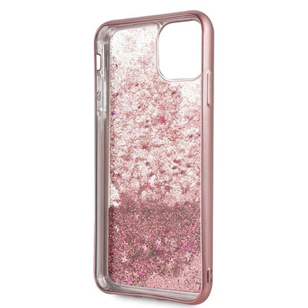 Guess 4G Peony Liquid Glitter - Etui iPhone 11 Pro Max (różowy)