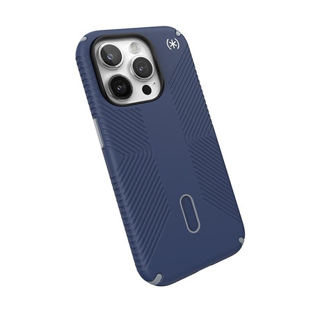 Speck Presidio2 Grip ClickLock & MagSafe - Coque pour iPhone 15 Pro (Bleu côtier/Gris poussière)