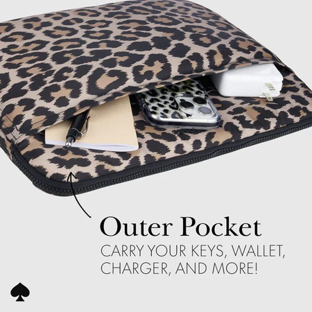 Kate Spade New York Puffer Sleeve - obal na MacBook Pro 14" / Notebook 14" (klasický leopardí)