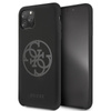 Guess Silicone 4G Tone to Tone - Coque iPhone 11 Pro Max (Noir)