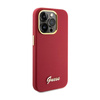 Guess Silicone Script Metal Logo & Frame - Etui iPhone 15 Pro (magenta)
