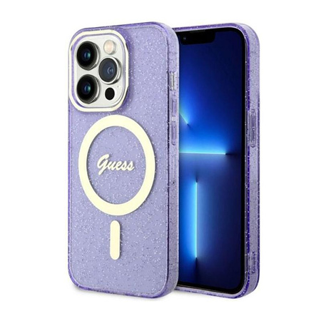 Guess Glitter Gold MagSafe - iPhone 14 Pro Max Case (Purple)