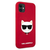 Karl Lagerfeld Choupette Head Silicone - Coque iPhone 11 (rouge)