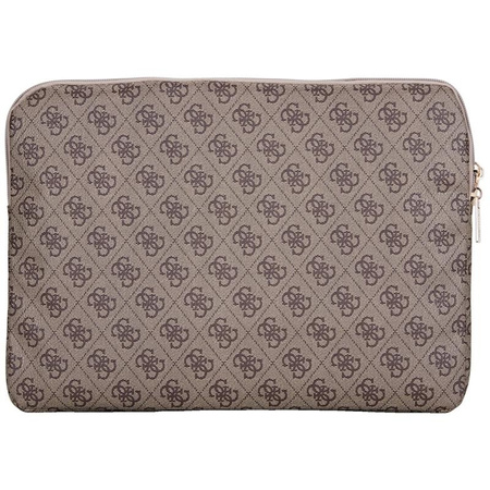 Guess 4G Zipper Pocket Triangle Logo Sleeve – Pouzdro na notebook 14" (hnědé)