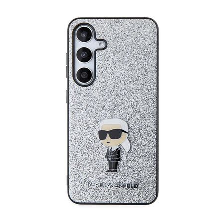 Karl Lagerfeld Fix Glitter Iconic Logo fém kitűző - Samsung Galaxy S24 tok (ezüst)