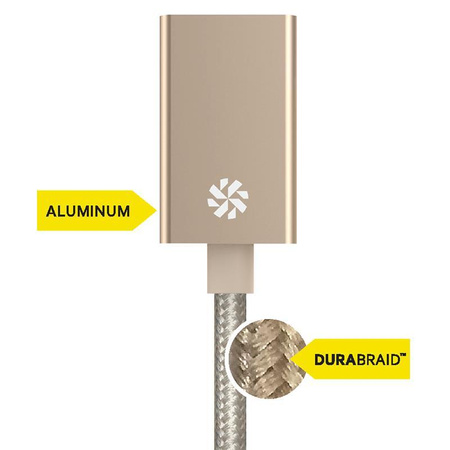 Kanex DuraBraid™ Aluminium Adapter von USB-C auf USB 3.0 Typ A (Gold)