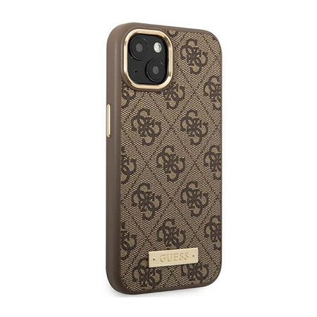 Guess 4G Logo Plate MagSafe - Étui pour iPhone 14 Plus (marron)