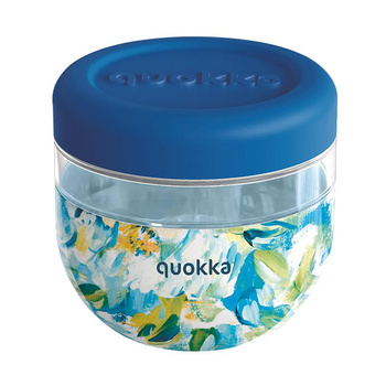 Quokka Bubble Food Jar - Plastic food container / lunchbox 770 ml (Blue Peonies)