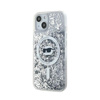 Karl Lagerfeld Liquid Glitter Choupette Head MagSafe - iPhone 14 / 15 / 13 Tasche (Transparent)