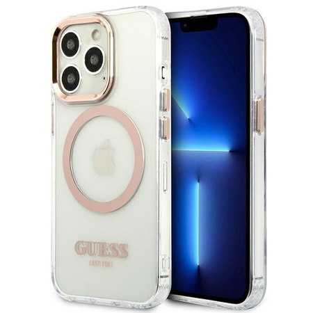 Guess Metal Outline Magsafe - iPhone 13 Pro Tasche (Transparent)