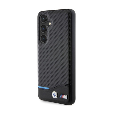 BMW Leather Carbon Blue Line - Samsung Galaxy S24 Case (black)