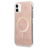 Guess Bundle Pack MagSafe 4G - Kit étui + chargeur MagSafe pour iPhone 11 (rose/doré)